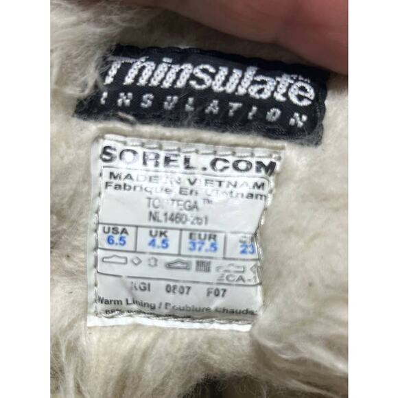 Sorel Tootega Thinsulate Insulation NL1460-261 Tan Suede Faux Boots 6.5 Lining - Picture 8 of 13